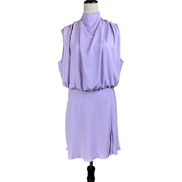 Amanda Uprichard Dresses & Skirts - Amanda Uprichard Purple Blouson Sleeveless Halter Neck Elastic Waist Mini Dress